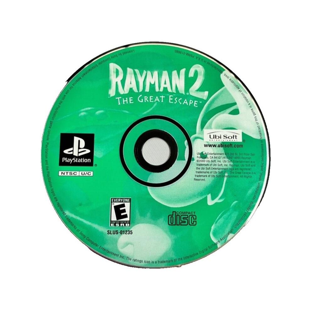 Rayman 2 The Great Escape Sony PlayStation 1 Video Game Disc Only Tested